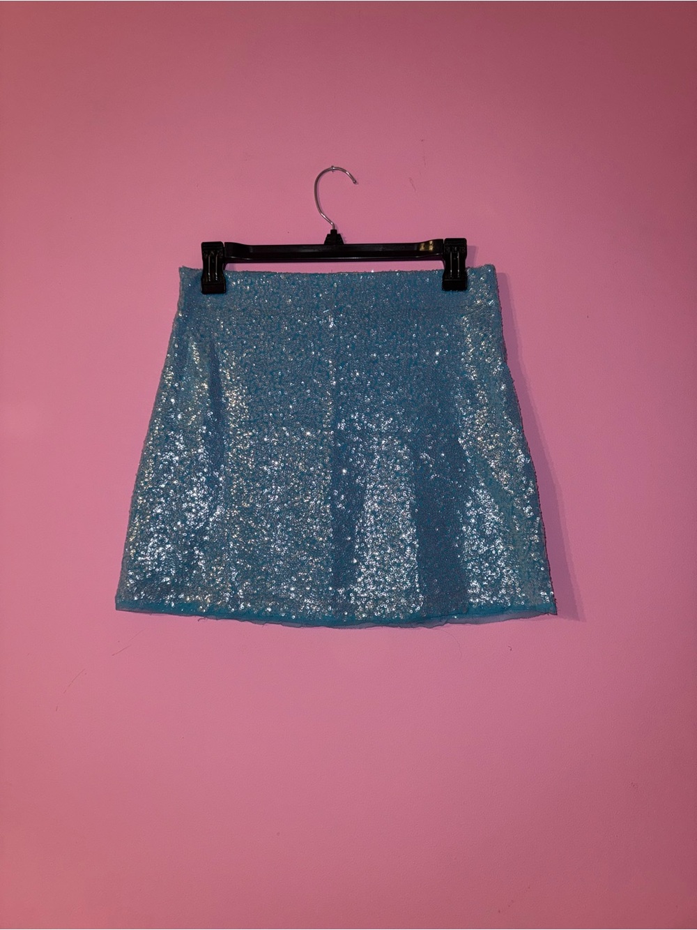 Mango Sequin Mini Skirt - Turquoise Blue